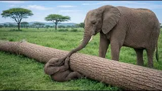 A Baby Elephant Trapped Under a Tree — What Its Mother Did Will Shock You