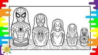 MEGA Team Spider-Man Coloring | _ Superheroes Coloring Pages | #artcoloring
