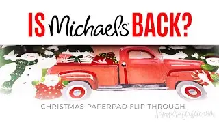 MICHAELS Christmas Scrapbook Paper Pad Flip Through Shop With Me