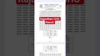 Rajasthan Cho Result 2025 | Rajasthan Cho Result | Cho Rajasthan | Nurses world #rajasthancho