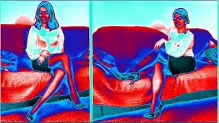 Trying Sheer Black Pantyhose With Backseam in Ethereal Voices (Gradient Map Version)
