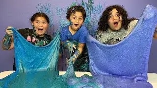 MAKING HAPPY 6TH BIRTHDAY SLIME WITH OUR LITTLE BROTHER JUNIOR - DIY GIANT GALLONS OF BIRTHDAY SLIME