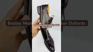 Bexley Men's Brown Leather Oxfords (Size 42.5/43) #bexley #prelovedtreasures #oxfordshoes #thrift
