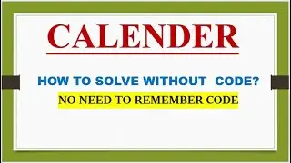 Calendar Reasoning !! PART1!! #Calendartricks