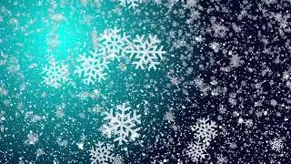 4K Ultra HD Blue Background Video Free No Copyright Footage Falling Snowflakes