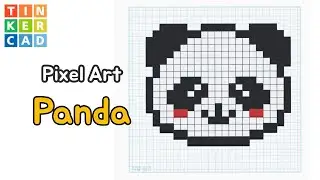 171) Pixel Art Panda - 3D Modeling with Tinkercad How to design make