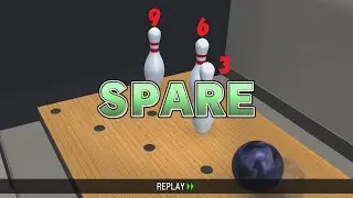回転あつまれBOWLING：ベーシック通し　スコア174　フックさせたらうまくいかないクマのボウリング　#あつまれBOWLING #ボウリング