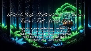 Guided Meditation for Sleep + 10 Hours Rain | Fall Asleep Fast
