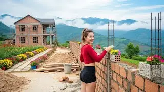 30 Days Off-Grid: Female CEO Pours Concrete Floor and Builds Brick Pillars for Her Dream House