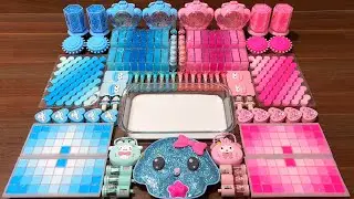 Blue vs Pink Slime Mixing: Random Things into Glossy | ASMR