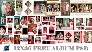 12x36 FREE WEDDING ALBUM PSD 2026 | WEDDING ALBUM PSD VOL 8 | PHOTOSHOP CC