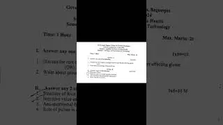 Degree 1st year Applied Nutrition   Semester 2 Internal 1st question paper 2024 ts