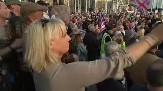 Protesters mass in Westminster after May deal rejected