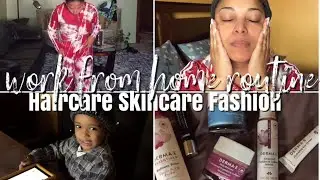 MY WORK FROM HOME ROUTINE 2019 | PROTECTIVE STYLE SKINCARE OOTD | MelissaQ