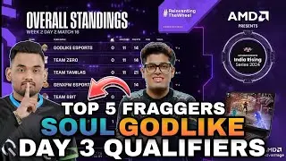 Upthrust Esports Points Table | Day 3 Qualifiers | Top 5 Fraggers | India Rising | BGMI Tournament