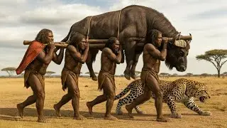 Life One Million Years Ago |  Early Humans Take Down Leopard and Buffalo