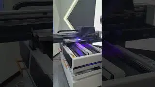 Watch wood come to life! 🌳 The 6090 UV Printer with auto-alignment prints vibrant designs on wood.