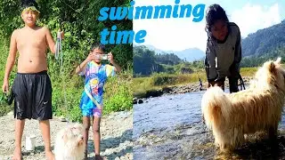 ## Swimming  and  fun ☺️ 😊 in the river  |  Paudi kheldai kholama  ##