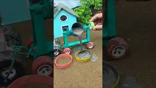 🚜😱Real Working Mini Tractor Cement Pillar Making Machine | DIY Construction#shorts #youtubeshorts