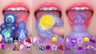 ASMR PURPLE DESSERTS EMOJI FOOD CHALLENGE 💜 보라색 이모지 먹방 모음집 EATING SOUNDS MUKBANG