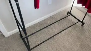 Laiensia Double Rods Clothing Rack with Wheels, Garment Rack for Hanging Clothes