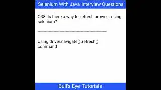 Is there a way to refresh browser using Selenium | Selenium Interview Questions | #shorts