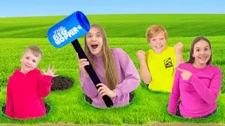 Amelia & Avelina try Whack a Mole with Arthur & Akim!