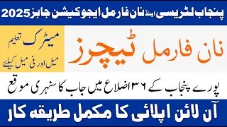 Non Formal Teachers Jobs 2025 | Literacy and Non Firmal Teachers | Apply Online