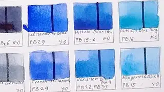 Daniel Smith Swatches Blues &ndash; From the Dot Card