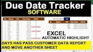 Due Date Tracker Software in Excel #exceltips #exceltutorial #excel #expiry #dashboard #database