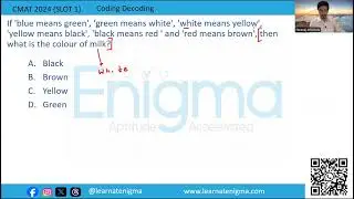 CMAT 2026 Preparation - CMAT 2024 Slot 1 - Coding Decoding - Logical Reasoning