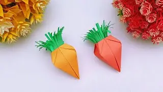 How to Make Carrot With Paper | Origami  Fruits | Easy Paper Crafts