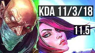 SINGED vs FIORA (TOP) | Rank 6 Singed, 11/3/18, Godlike, 300+ games | NA Master | v11.5