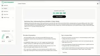 Business Valuation and Exit Planning Platform Demo for SME Owners
