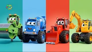 Construction Vehicles Song | Big Trucks & Road Repair | Excavator, Dump Truck, Mixer & Roller