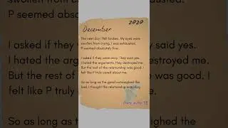 Diary entry 59: regular diary entries from a toxic relationship.