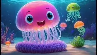 Five Jelly Fish Jumping on Numbers | English Nursery Rhyme | Kids Songs | Baby Music