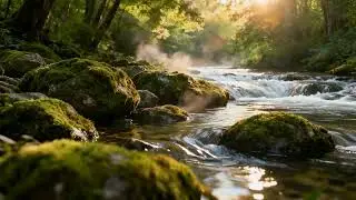 Sunlit Forest River Sounds 4K for Deep Sleep | StreamHaven 4K