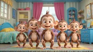 Five Little Monkeys Jumping on the Bed | Kids Cartoon Song | Nursery rhymes kids Song 