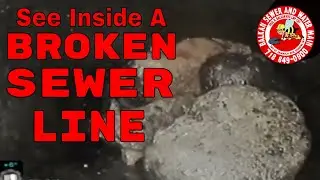 See Inside A Broken Sewer Pipe Filled With Rocks With A Sewer Camera