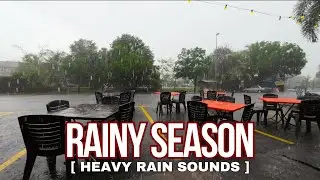 4K HDR || Heavy rain sounds ~ Southeast Asian rainy season || Rainy day malaysia