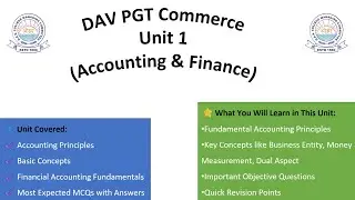 DAV CBT Paper&ndash;2 | PGT COMMERCE | Most Important PYQs | 2026 Exam | UNIT - 1 ACCOUNTING & FINANCE |