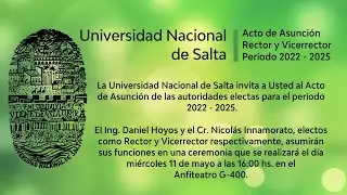ACTO DE ASUNCIÓN RECTOR Y VICERRECTOR PERÍODO 2022 - 2025