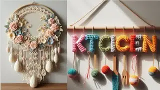 Crochet wall hanging organizer pocket ideas2025