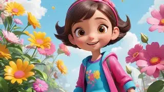 Five Little Flowers Growing Tall | Beautiful Flower Song for Kids | Nature Nursery Rhyme