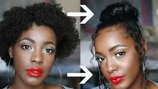 How To: 10 Minute Sleek Messy Bun + Baby Hair on Short Natural Hair for Special Occasions