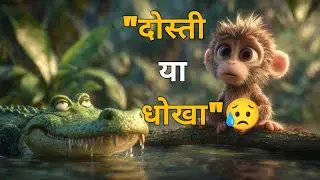 Magar Mach Aur Bandar Ki Kahani 🐊🐒 | Dosti Ya Dhokha? | Hindi Moral Story | Kids Story