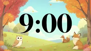 9 Minute Timer with Fall Trees and Animals | Peaceful Acoustic Music | Classroom & Focus Countdown