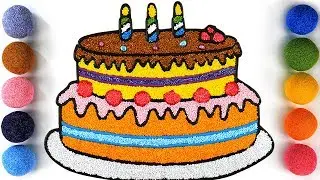 Coloring  Cake with Foam Clay for kids, children | Learn Colors
