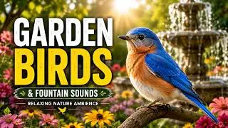 Garden Birds 🐦 Peaceful Birdsong & Water Fountain Sounds | Relaxing Nature Ambience